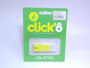 Флэш-драйв 8ГБ QUMO, Click, лимон, водонепроницаемая USB 2.0 [QM8GUD-CLK-Lemon] [19046]