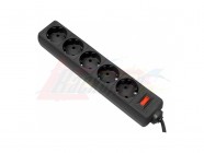 Сетевой фильтр Defender Surge protector ES (5 розеток, 1.8 м, black) коробка [23104]