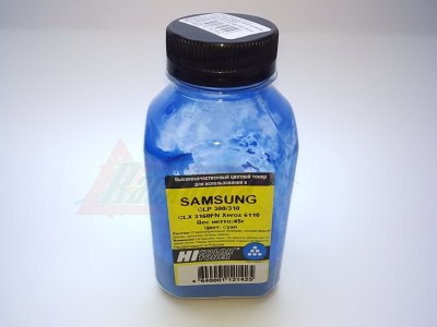 Тонер синий Hi-Color (СLT-С300/M406S/M407S/M409S) для SAMSUNG CLP-300/310/315/320/325/360/365, CLX-2160/3160/3170/3175/3185/3300/3305, XEROX Phaser 6110, синий/cyan, 45 гр./банка  [23252]