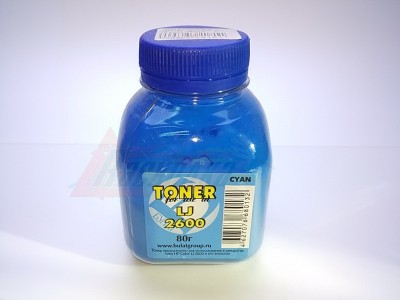 Тонер БУЛАТ HP CLJ 1600/1605/2600/Canon LBP5000, cyan/синий, 80 гр./банка [Q6001A]  [24181]