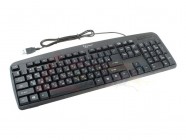 Клавиатура проводная Gembird, USB, черная, лазерная гравировка символов (KB-8350U-BL) [24244]