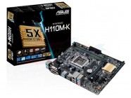 Материнская плата Asus H110M-K Soc-1151 Intel H110 2xDDR4 mATX AC`97 8ch(7.1) GbLAN+VGA+DVI, Retail [26369]
