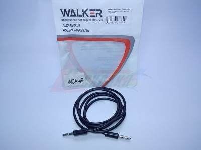 Кабель AUX WALKER [WCA-049] четырехконтактный черный (1м) пакет [26839]
