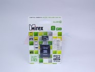 Карта памяти MIREX 8ГБ, стандарт microSDHC, класс 10, с адаптером (13613-AD10SD08)  [27168]
