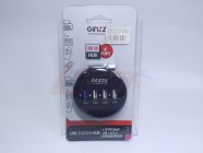 Внешний USB 2.0/3.0 HUB (разветвитель) 4-port GINZZU [GR-314UB] (1x3.0+ 3x2.0) без блока питания, черный [27574]