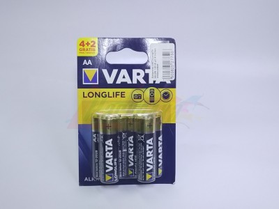 Батарейка VARTA Longlife AA/LR6 1,5V (6 шт. блистер) алкалиновая  [27750]