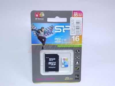 Карта памяти Silicon Power Elite 16ГБ, стандарт microSD, класс 10+, UHS-I, с адаптером SD (SP016GBSTHBU1V20SP) [27810]