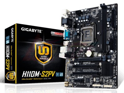 Материнская плата GigaByte GA-H110M-S2PV , Soc-1151, H110,  DDR4, COM, mATX, Retail [28107]