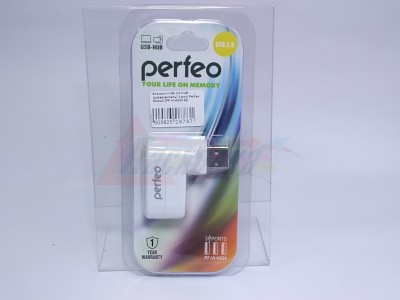 Внешний USB 2.0 HUB (разветвитель) 3-port Perfeo белый [PF-VI-H024 W] [28787]